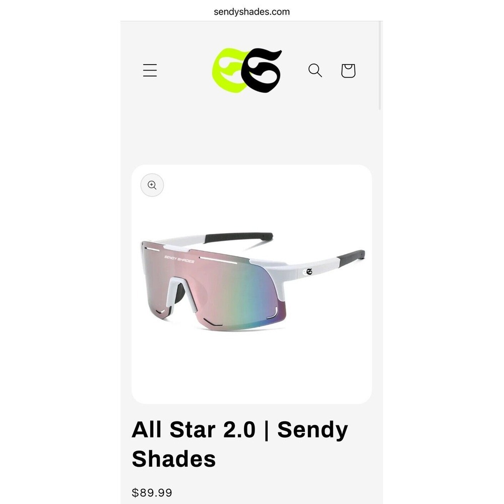 $90 Value NWT Sendy Shades All Star 2.0  Sunglasses Multicolor NEW Baseball